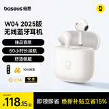 倍思W04 半入耳真无线蓝牙耳机 新升级 臻品音质60h长续航 适用于苹果华为vivo荣耀oppo手机 礼物
