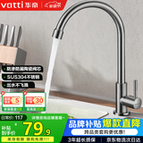 华帝（VATTI）单冷厨房水龙头304不锈钢枪灰 洗菜盆洗菜池水槽适用 016000H
