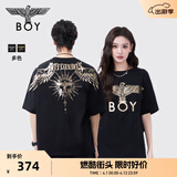 BOY LONDON【暗黑罗盘】夏情侣款短袖权杖印花炸街潮牌T恤N01906 黑印金N01906 经典升级款 M