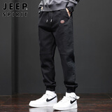 JEEP SPIRIT吉普休闲裤男春夏季韩版束脚裤子男士宽松工装裤 黑色 3XL