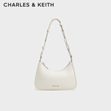 CHARLES&KEITH拉链简约通勤轻便链条腋下包生日礼物送女友CK2-20271604 Cream奶白色 S