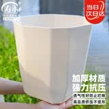 寿禾 花盆特大号大型绿植加厚塑料盆栽容器 超大号木里盆-杏色