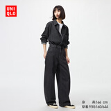 优衣库常规款女装男装宽松廓形牛仔裤/弯刀镰刀裤子479000 482280 479000/08深灰色 24 /155/62A