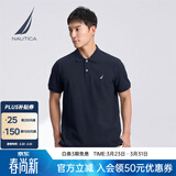 诺帝卡（NAUTICA）男装25春夏新款商务休闲舒适亲肤棉氨透气短袖POLO男 藏青4NV XL