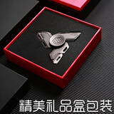 礼孩子金属指尖陀螺超持久发夜光成人办公室解压男孩学生减压玩具7-14岁 双面灯光-机械师深空灰