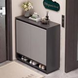 立太鞋柜门口入户柜收纳柜一体靠墙鞋架简易多层家用外楼道玄关柜 【升级加厚15MM板】60-30-100CM金典雅仕灰 E1级