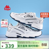 卡帕（Kappa）官方羽翼背靠背老爹鞋男春季厚底增高休闲运动鞋子男 经典白 42