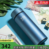 水宜生 保温杯男女士不锈钢真空车载弱碱性水杯礼盒办公茶杯退休纪念品 皇家蓝300ml 300ml
