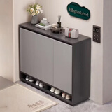 立太鞋柜门口入户柜收纳柜一体靠墙鞋架简易多层家用外楼道玄关柜 【升级加厚15MM板】90-30-100CM金典雅仕灰 E1级