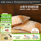 水星家纺枕套牛奶绒冬季双面保暖对枕套抗静电A类枕头罩一对装双人48x74cm