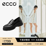 爱步（ECCO）乐福鞋 时尚厚底增高休闲皮鞋女 踪迹30女鞋系列220723 黑色 38