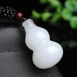 玉菲雅玉吊坠玉平安圈葫芦玉坠福禄男女玉石玉器挂件情侣白玉项链毛衣链 玉葫芦