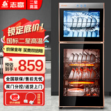 志高（CHIGO）消毒柜家用立式高温消毒柜商用厨房消毒碗柜大容量碗筷餐具茶杯消毒柜双门分控消毒机器 二星级 160L 双门（上2层下3层）