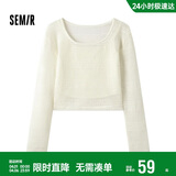 森马（Semir）长袖套装女镂空叠穿吊带两件套秋季时尚文艺上衣百搭105824171018
