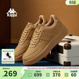 Kappa卡帕男鞋板鞋男春季新款厚底小白鞋子男百搭休闲鞋情侣跑步运动鞋 雄鹿棕 42