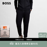 雨果博斯BOSS【经典款】男士棉质混纺休闲薄款运动卫裤 001-黑色 L