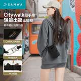 山业（SANWA）时尚单肩斜挎手机包 CORDURA耐磨双机收纳袋户外包大容量运动骑行 【竖款 格调黑】-跑步遛弯-收纳护照
