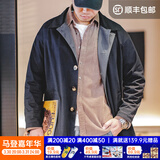 马登工装撞色巴尔玛肯风衣男美式休闲宽松中长款男士大衣全天候外套春 藏青色 【潮流上衣/高级感痞帅】 L