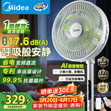 美的（Midea）【幸运草安睡1S】一级能效直流变频声控电风扇家用遥控卧室静音落地扇台式桌面抗菌大风力转页扇