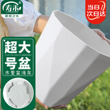 寿禾 花盆带托盘塑料树脂盆家庭园艺绿植花卉种植 木里盆超大号-浅灰