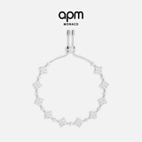 APM Monaco闪耀可调节四叶草手链情侣时尚饰品送女友 白色 均码