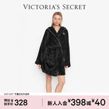 维多利亚的秘密 秋冬加厚毛绒睡袍浴袍女柔软舒适系带居家睡衣送女友送礼送老婆 54A2黑色-短款 11190727 XS /S