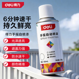 得力（deli）手摇自喷漆 防水速干强效遮盖 轮毂改色墙面涂鸦栏杆家具翻新补漆350ml防锈漆 #大红色 238g