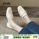 ZHR则则高跟鞋女一脚蹬懒人真牛皮乐福单鞋女2026新款英伦皮鞋女BL66米36