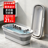 千屿可折叠拖把桶长方形洗拖布桶涮墩布平板拖把盆大号拖地桶