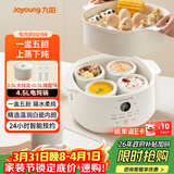 九阳（Joyoung）电炖盅 电炖锅 隔水炖煮 家用煮粥煲汤锅燕窝炖盅4.5L白瓷内胆炖汤锅上蒸下炖DG25G-GD188