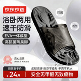 京东京造【浴室拖】拖鞋男士软弹速干漏水拖鞋eva浴室凉拖熠光黑40-41