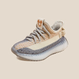 迪士尼[开学]童鞋秋米奇飞织椰子鞋软底透气男女童运动鞋 米/灰 31