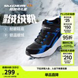 Skechers斯凯奇儿童秋冬休闲男女童二棉鞋轻质加绒保暖靴405222L/302583L 男童/黑色/宝蓝色/BKRY 34