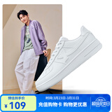 特步男鞋板鞋运动休闲鞋情侣鞋子板鞋舒适百搭旅游鞋子小白鞋 新白色【男款】 40