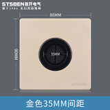 STSBEN86型空白面板带出线孔装饰遮挡盖板电视墙壁穿孔插座堵洞填空白板 【金色】出线孔面板