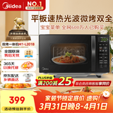 美的（Midea）微波炉烤箱一体机 小型家用20升微波炉  光波加热 钻石背板（M1-L201B）