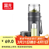 富光玻璃杯 高硼硅泡茶杯子 茶水分离杯 商务办公便携塑玻水杯男女士