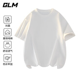GLM短袖T恤男纯色基础简约宽松休闲纯棉五分袖舒适潮牌t恤