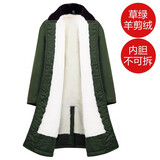 惜暖羊毛大衣男冬季皮毛一体羊皮外套真羊毛加厚保暖长款棉服棉衣东北 （草绿）短毛羊剪绒不可拆内胆 中号 【180斤以下】特优皮毛