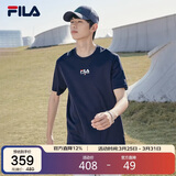 FILA斐乐官方短袖T恤男士夏季时尚纯棉圆领透气运动t恤针织衫