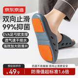 京东京造【专业防滑】浴室防滑拖鞋老人孕妇舒适居家拖鞋男士灰色40-41