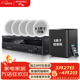 山水（SANSUI）T2 吸顶音响喇叭 5.1家庭影院音响套装 背景音乐客厅 吊顶喇叭 音箱功放家用 T2【900W功放+6.5吋喇叭*5+8吋炮】