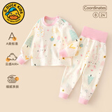 G.duck小黄鸭婴儿秋衣套装全棉高腰护肚秋裤男女宝宝长袖分体睡衣 小兔森林 90 cm (建议身高75-82CM,体重19-24斤)