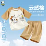 史努比（SNOOPY）儿童睡衣空调服春夏男女童薄款家居服中袖中裤套装