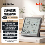 杜克温湿度计室内时钟wifi智联家用数显电子可贴可立TH3 Pro 灰色