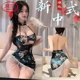 浪莎情趣内衣古风旗袍流苏性感牡丹印花纯欲羞耻大尺度包臀裙房事战袍