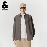 杰克·琼斯（JACK&JONES） 男生秋季百纯棉衬衫2025年新款舒适翻领长袖通勤外套225305018