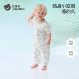 贝肽斯婴儿衣服夏季薄男女宝宝连体衣纯棉新生儿哈衣爬服短袖睡衣空调服