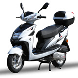 爱立新125cc摩托车踏板车燃油助力女式踏板代步车外卖车国四电喷可上牌 白色/机械版/USB/尾箱/礼包(不能上牌)运费到付