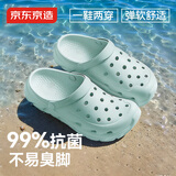 京东京造【抗菌洞洞鞋】凉鞋旅行沙滩两穿eva防臭凉拖鞋女士天蓝 39-40